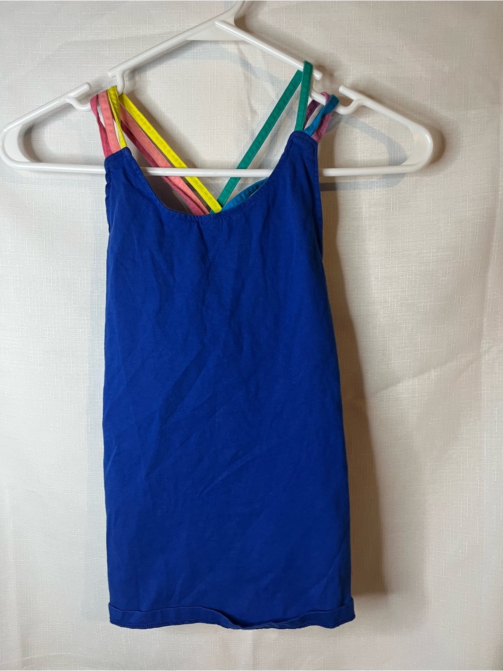 Mini Boden Royal Blue Tank Dress with Multicolor Straps